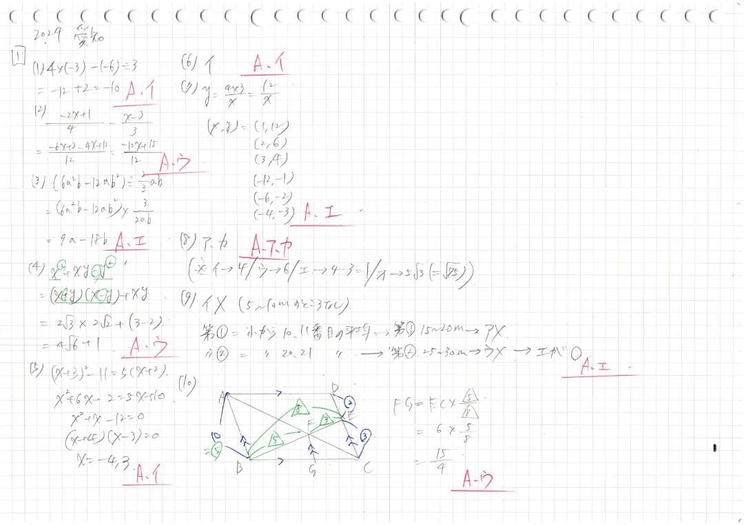 塾講師オリジナル数学解説 全問動画付 愛知 公立高校入試 2020-25 過去問
