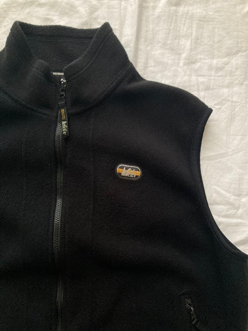 【雰囲気◎】90s REI フリースベスト L USA製 ブラック ビンテージ