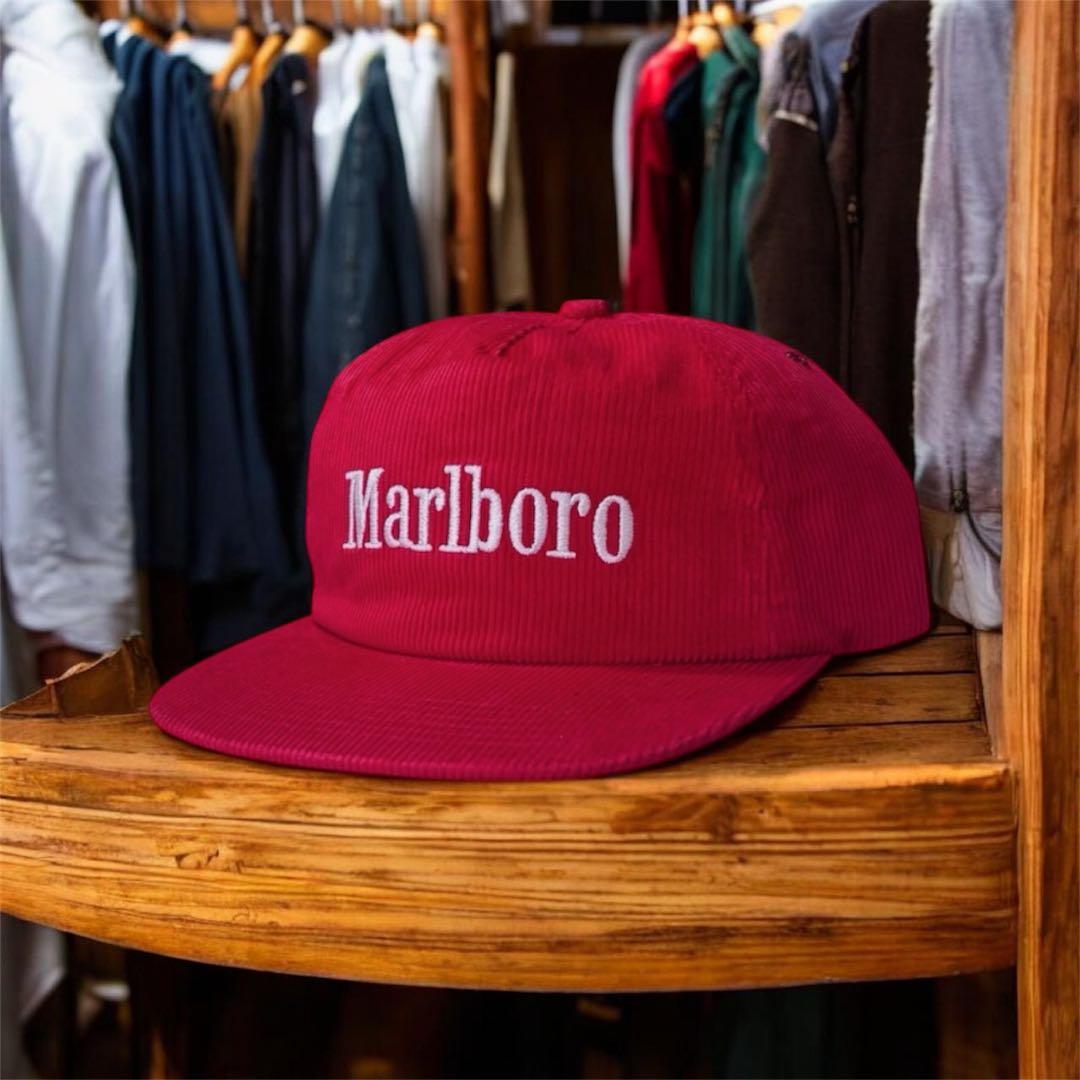 マルボロ コーデュロイキャップ Marlboro CAP 刺繍ロゴ アイレット