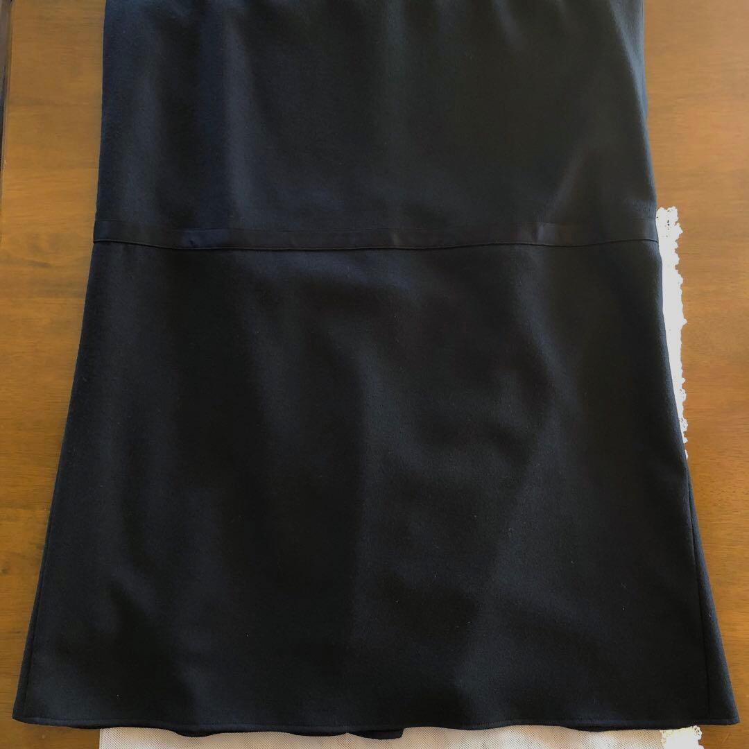美品　レキップ　ヨシエイナバ　レディース　ワンピース　長袖　膝丈　黒　L