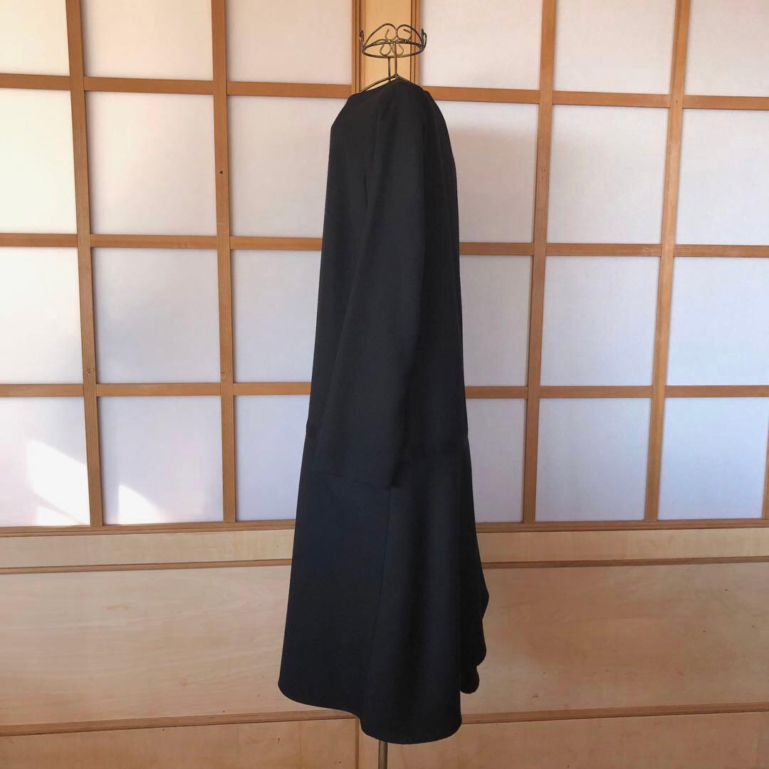 美品　レキップ　ヨシエイナバ　レディース　ワンピース　長袖　膝丈　黒　L