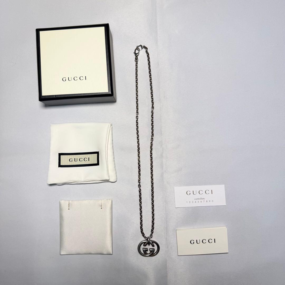 【ハイブランド】GUCCI silver925 ダブルG ネックレス