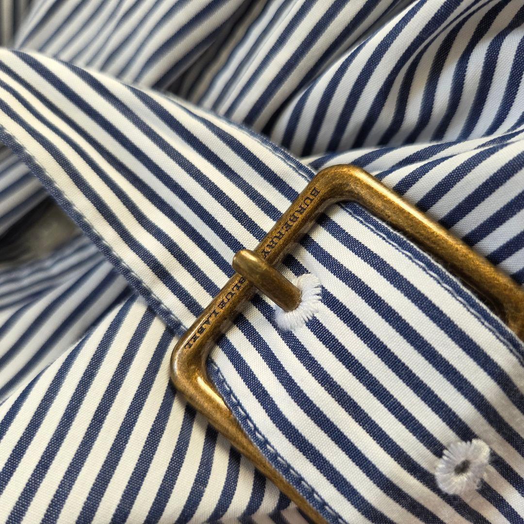 BURBERRYB バーバリー　ストライプシャツワンピ　ノバチェック　ホース刺繍