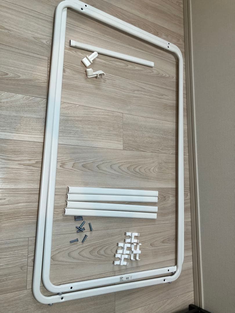 IKEA アルゴート ホワイト 4段 メッシュ収納 ハンガーラック