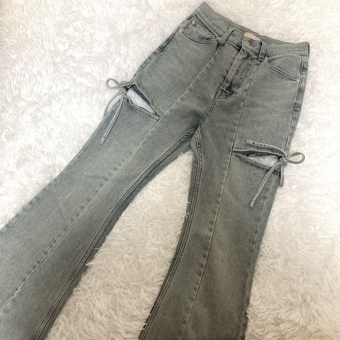 ★極美品★ RESEXXY リゼクシー カットアウトリボンデニムパンツ S