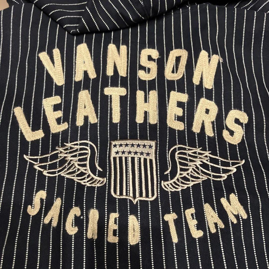 【SALE10% 3/22迄】 vanson パーカー WABASH 刺繍