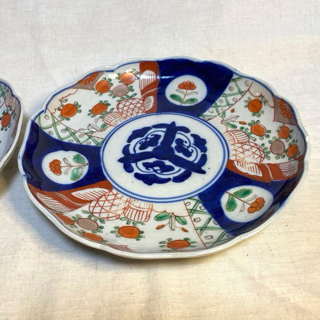 伊万里　古伊万里　中皿　色絵　２客