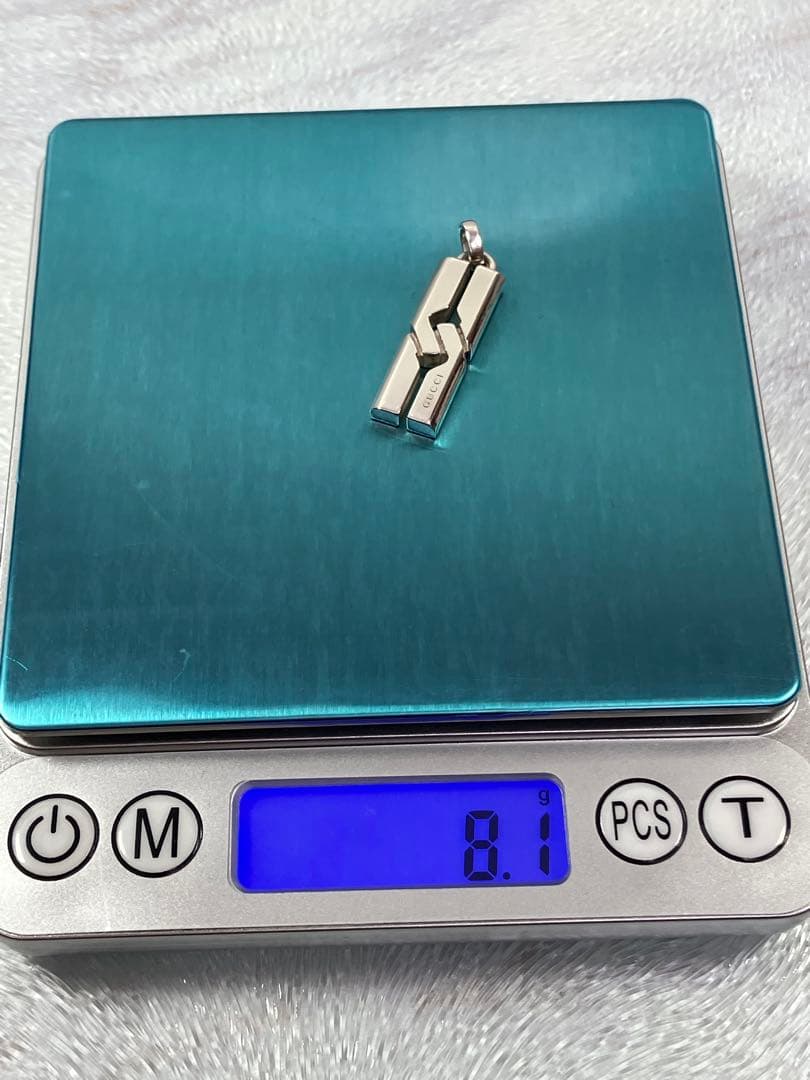 【超美品】GUCCI ネックレス トップ925＋社外喜平チェーン 男女兼用