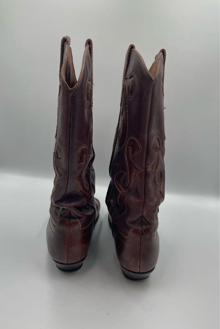 Nine West 本革 ウエスタンブーツ ブラウン レディース 25cm相当
