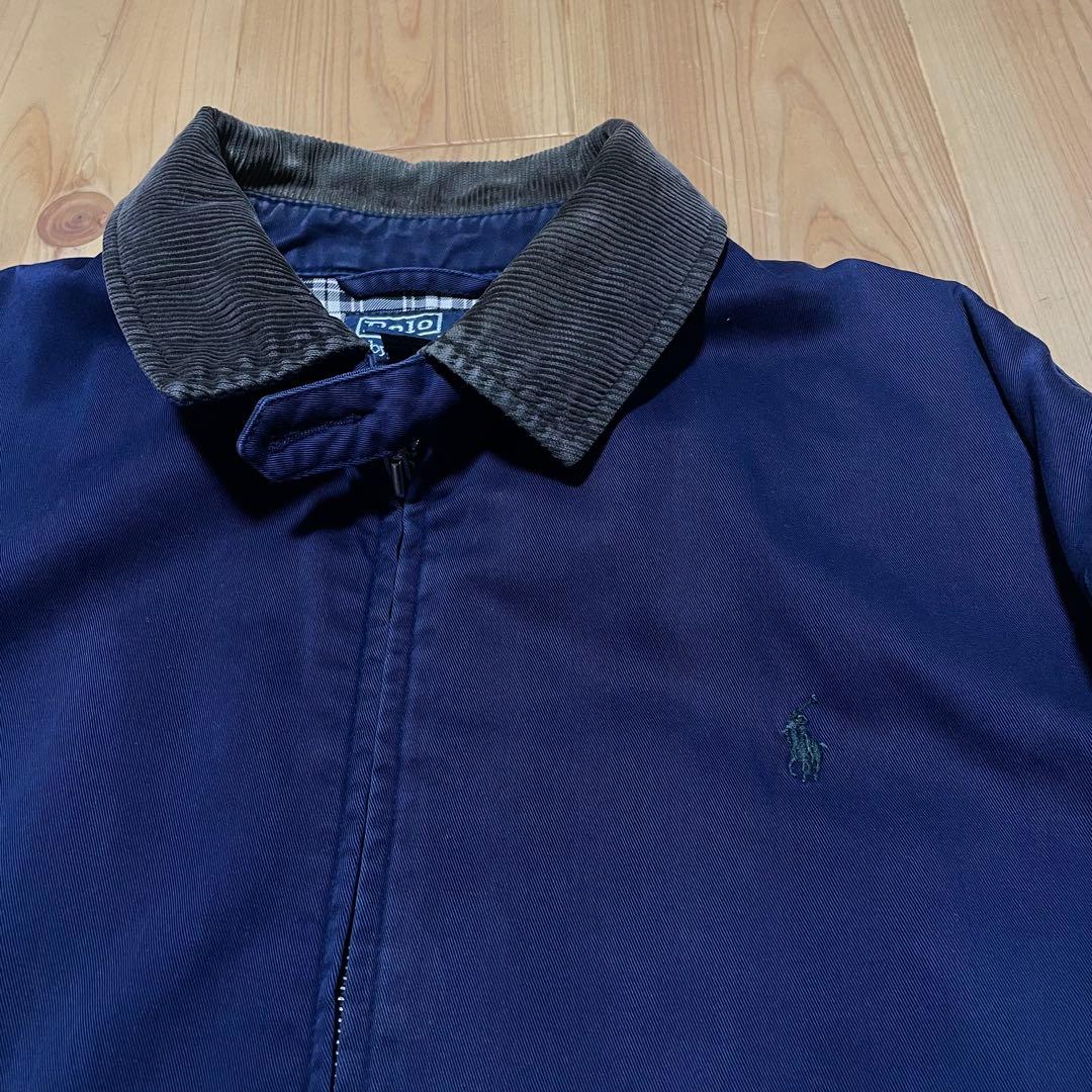 90年代 Ralph Lauren スウィングトップ 襟コーデュロイ ネイビー