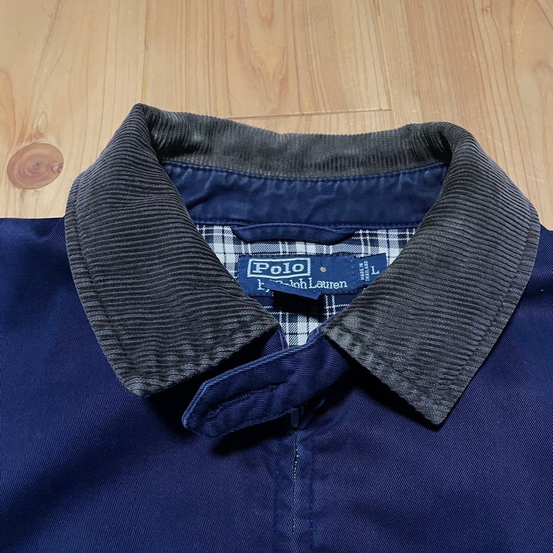 90年代 Ralph Lauren スウィングトップ 襟コーデュロイ ネイビー