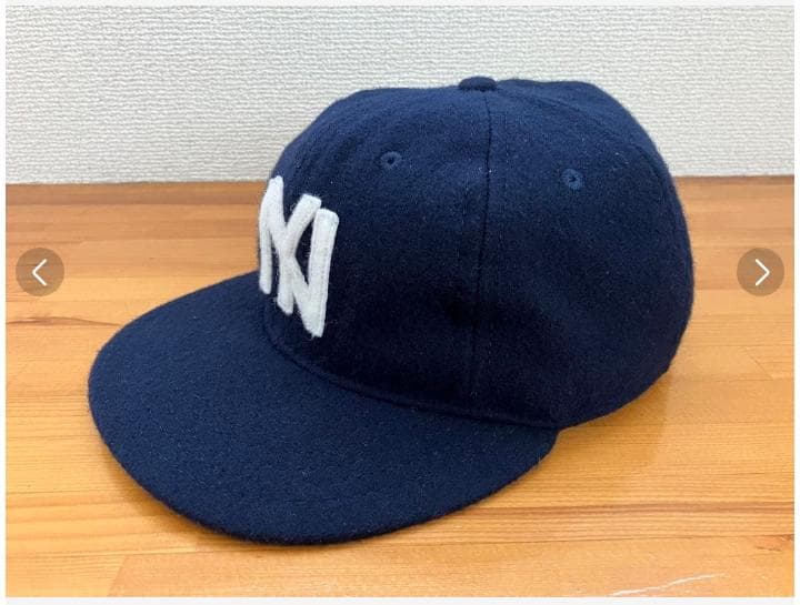 エベッツフィールド ベースボールキャップ USA ウール　7 3/8 NY 紺