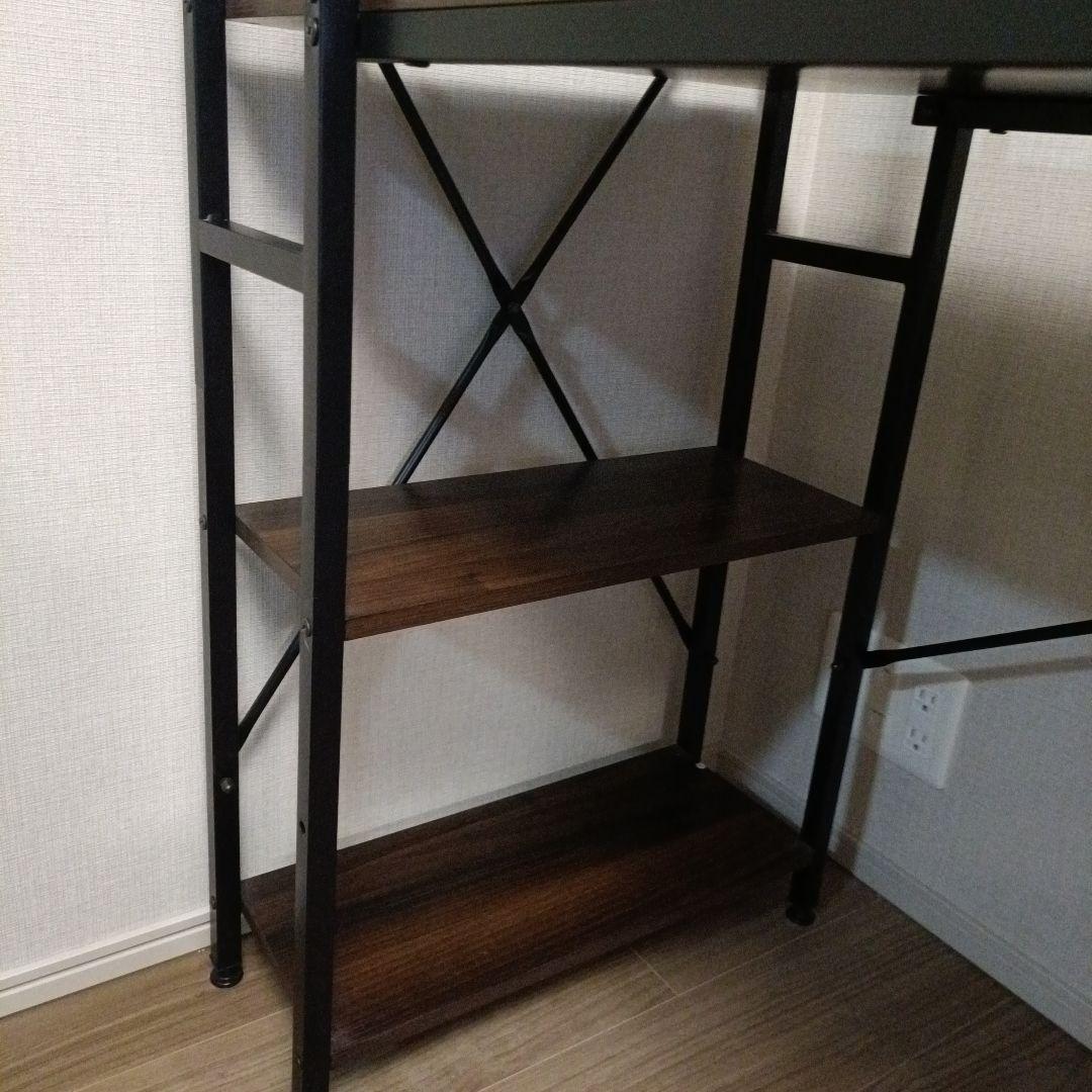 パソコンデスク ラック付きデスク (棚は左右付け替え可) 机 棚付き