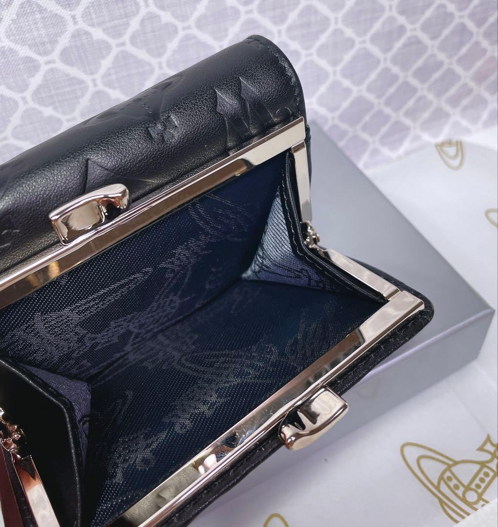 【☆内柄も素敵☆】Vivienne Westwood 三折財布 マット ブラック
