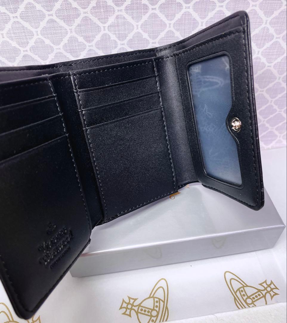 【☆内柄も素敵☆】Vivienne Westwood 三折財布 マット ブラック