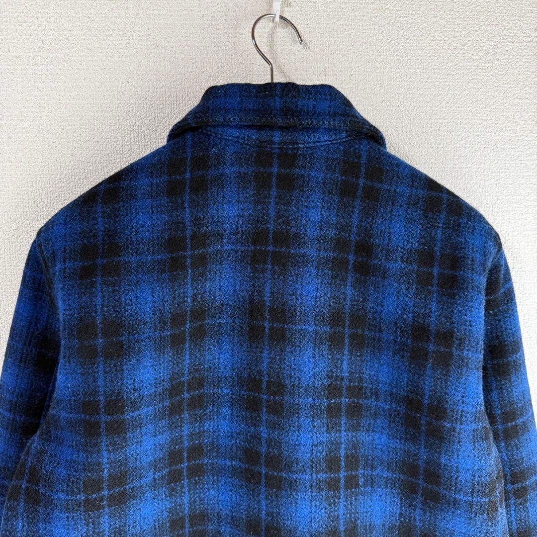 か*ん様 PENDLETON オンブレ チェック ウール ブルゾン ブルー L