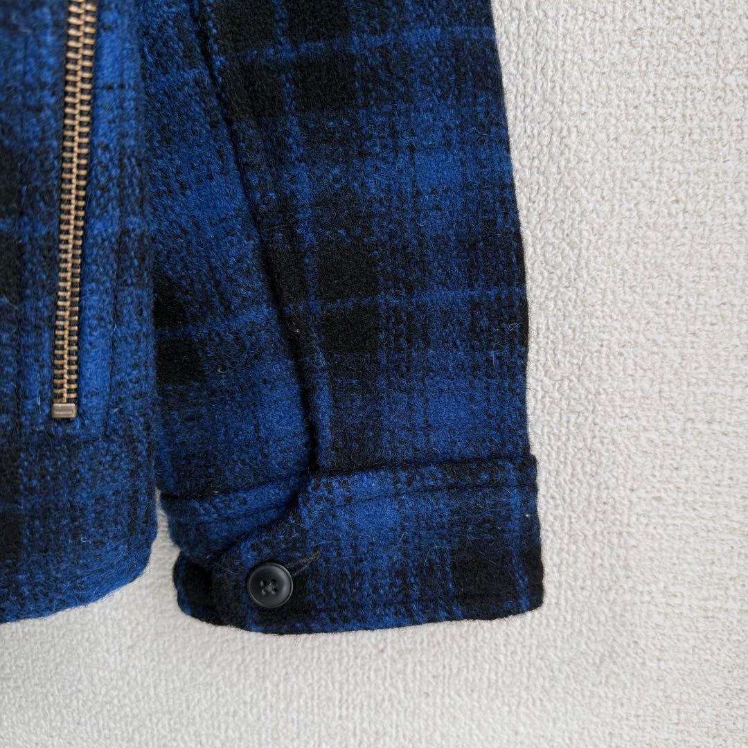 か*ん様 PENDLETON オンブレ チェック ウール ブルゾン ブルー L