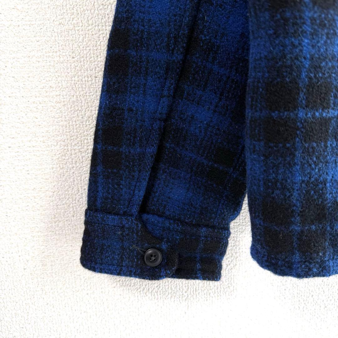 か*ん様 PENDLETON オンブレ チェック ウール ブルゾン ブルー L