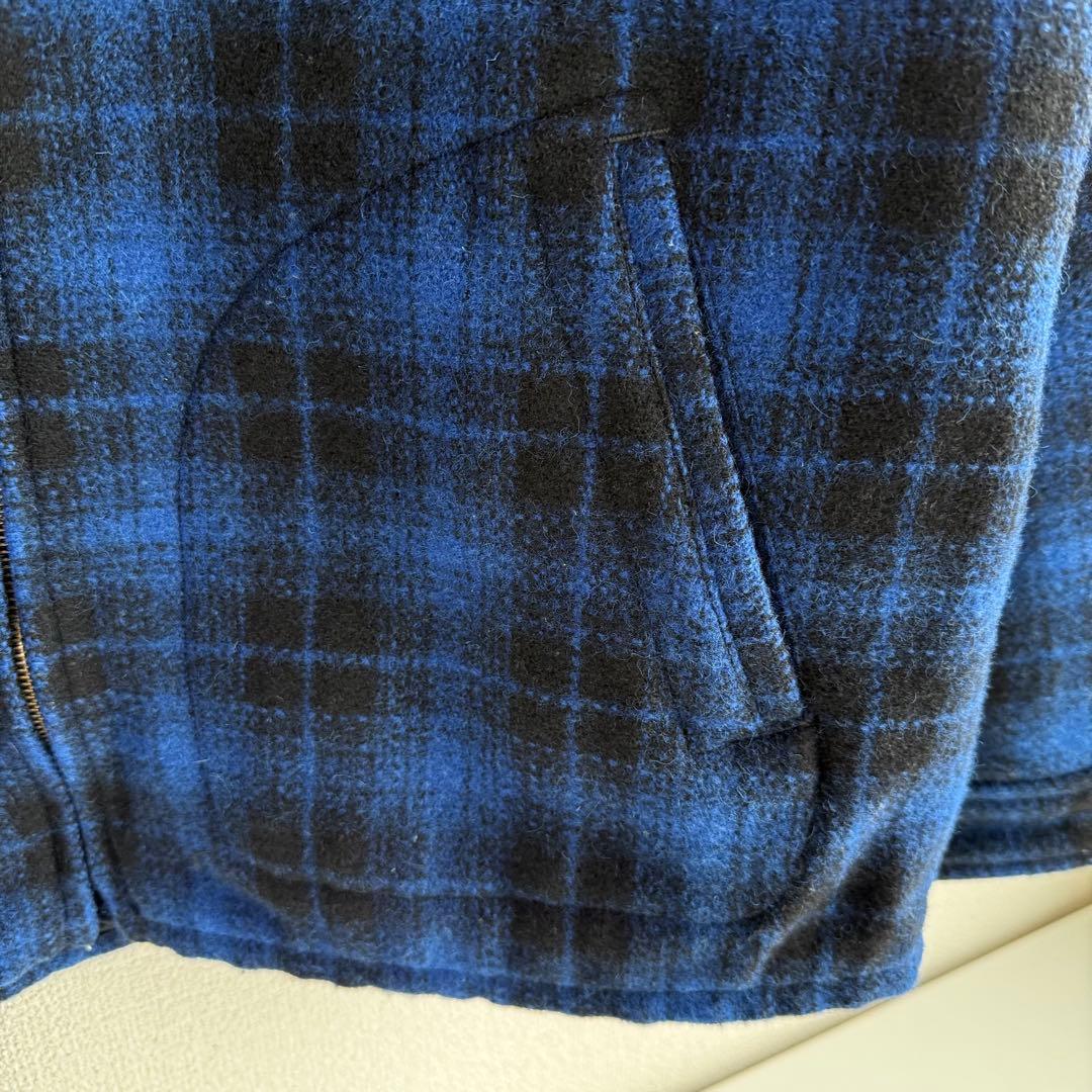 か*ん様 PENDLETON オンブレ チェック ウール ブルゾン ブルー L