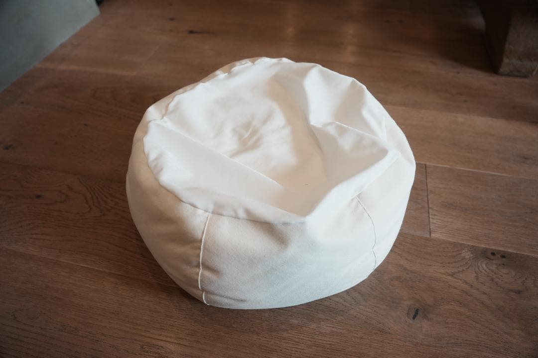IDÉE 無印良品　MUJI MINI PUUF リブ編みビーズクッション