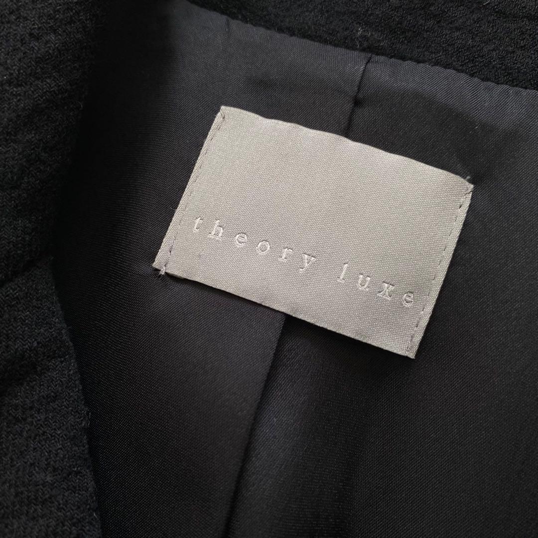 美品 theory luxe セオリー ウール コート 40 黒 コクーン袖