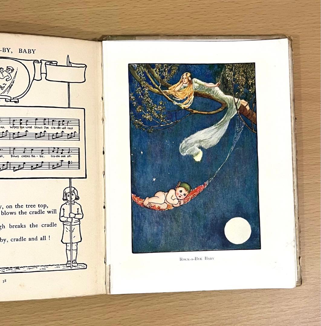 No.229 希少 アンティーク古書 洋書 絵本 水彩 ビンテージ 楽譜