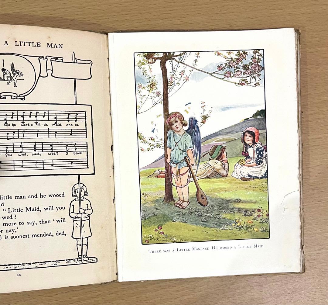 No.229 希少 アンティーク古書 洋書 絵本 水彩 ビンテージ 楽譜