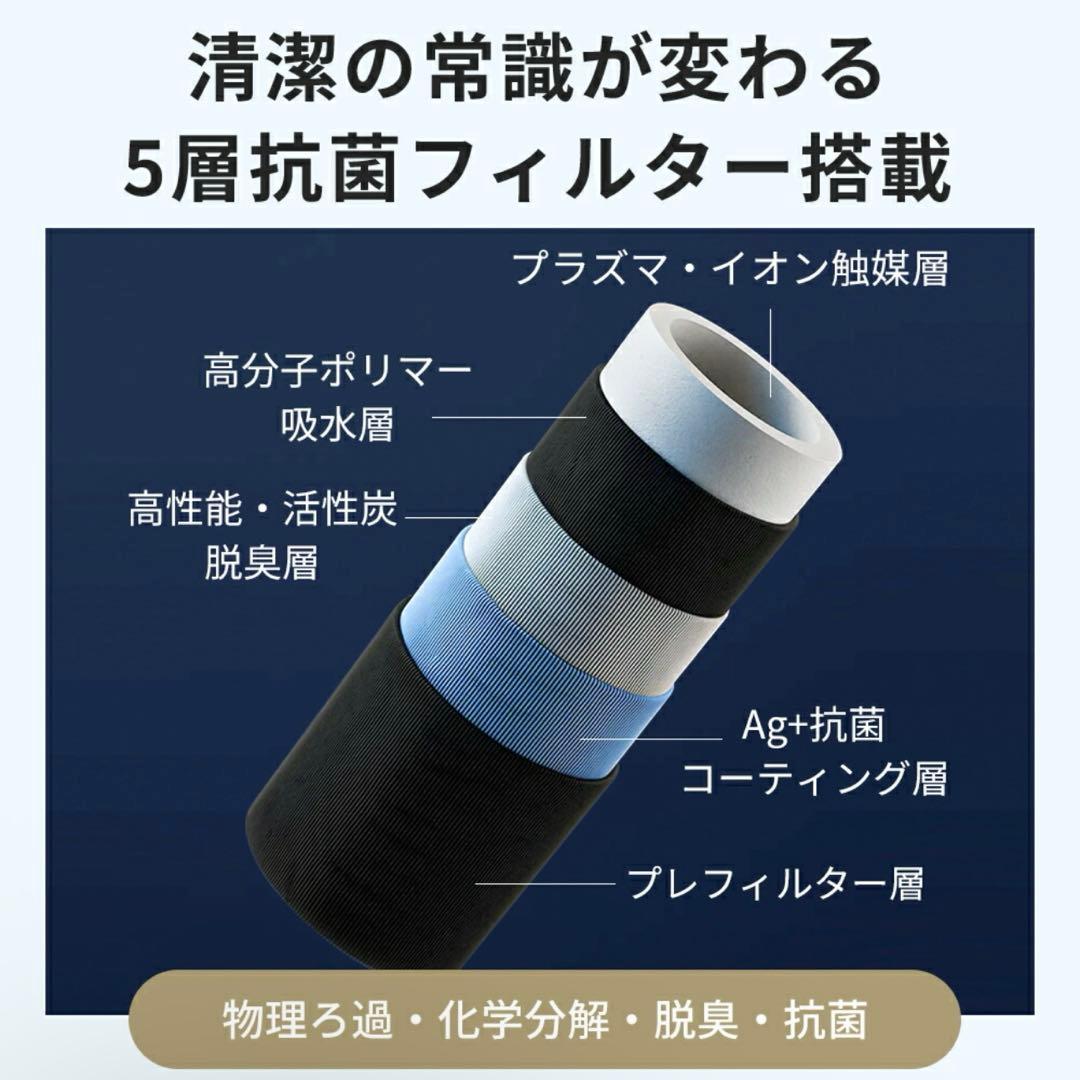 AI自動調湿 5L 気化式 加湿器 プラズマ 4重除菌 大容量 5段階調整
