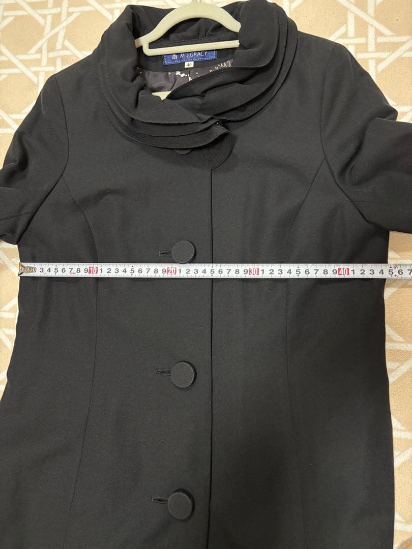 美品-M'S GRACY ロングスプリングコート ブラック