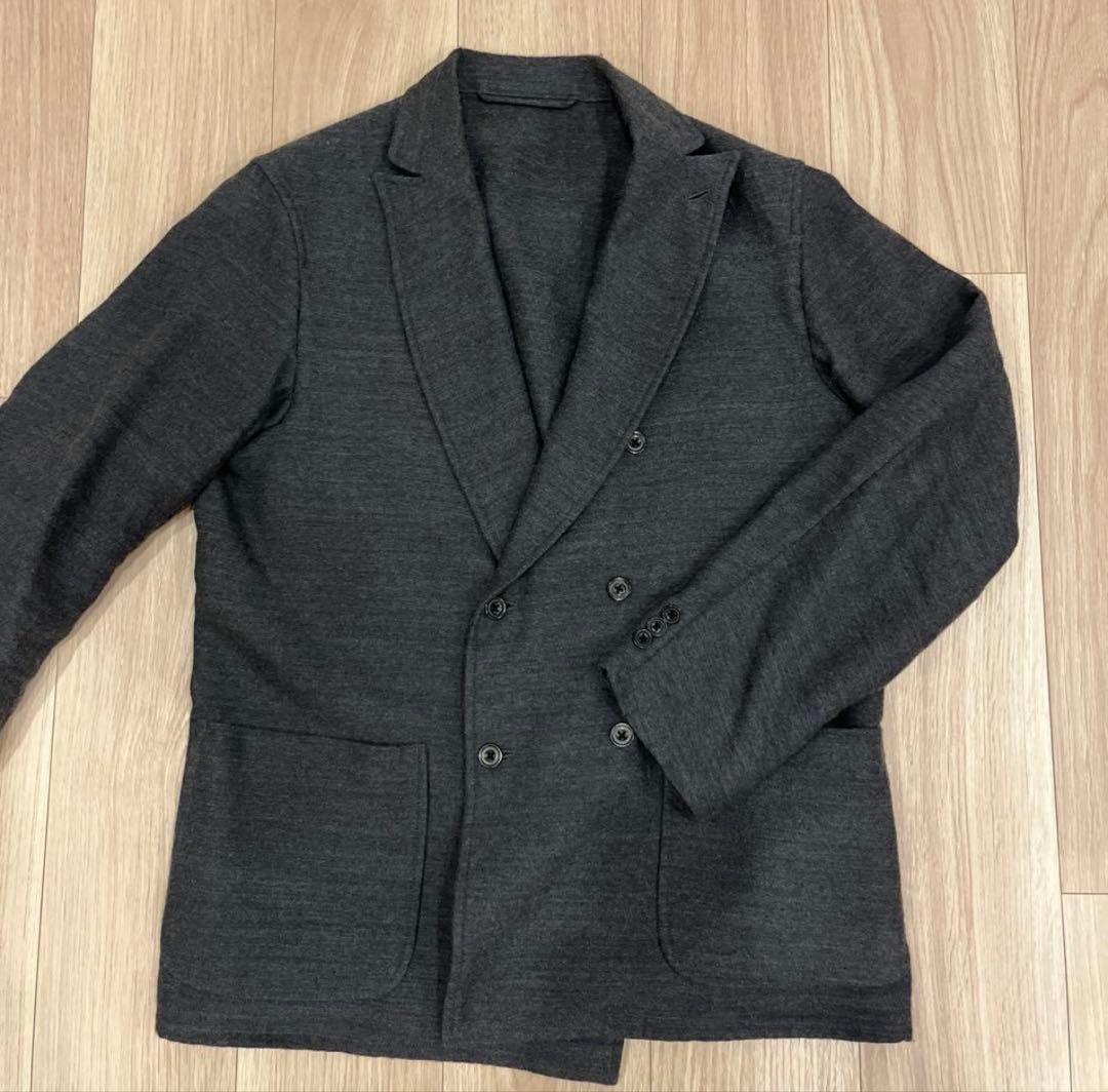 comoli コモリ ウールリネンダブルブレストジャケット SIZE2