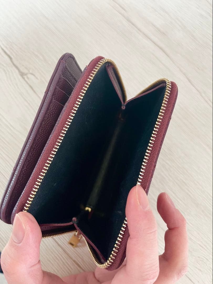 SAINT LAURENT バーガンディ 二つ折り財布