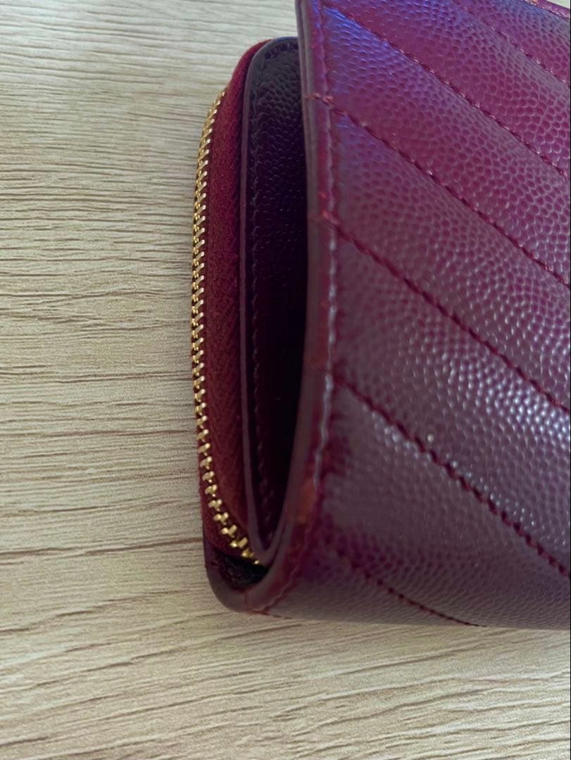 SAINT LAURENT バーガンディ 二つ折り財布