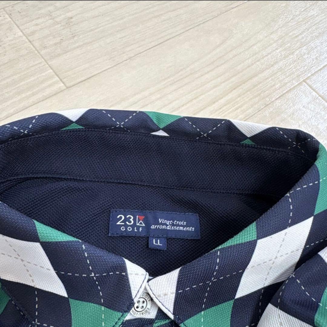 23区ゴルフ GOLF 長袖ポロシャツ アーガイル メンズ ゴルフウェア