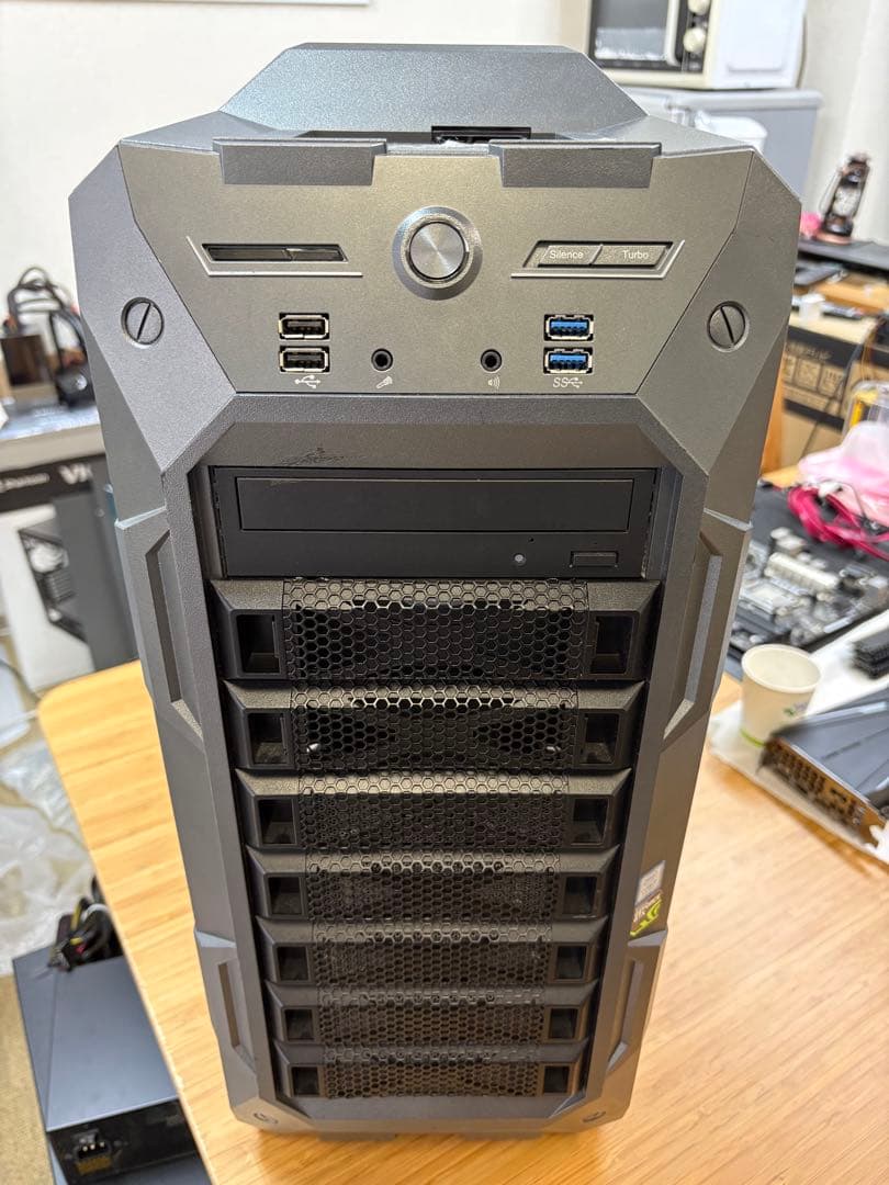 GALLERIAフルタワー　PCケース グレー メッシュフロントパネル