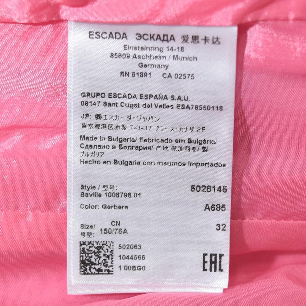 定価28万円 エスカーダ ESCADA 金ボタン ダブルジャケット 32 ピンク