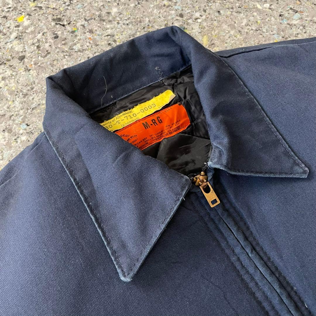 ジャケット・アウター Vintage Quilted Zip Work Blouson Navy M
