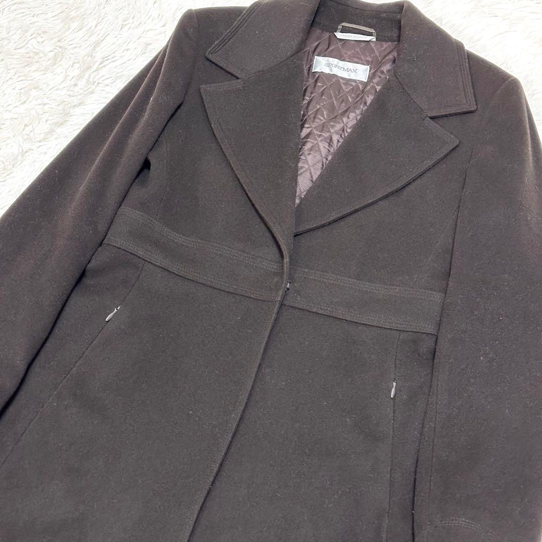 【着丈115×イタリア製×美品】Max Mara ウールロングコート マキシ丈