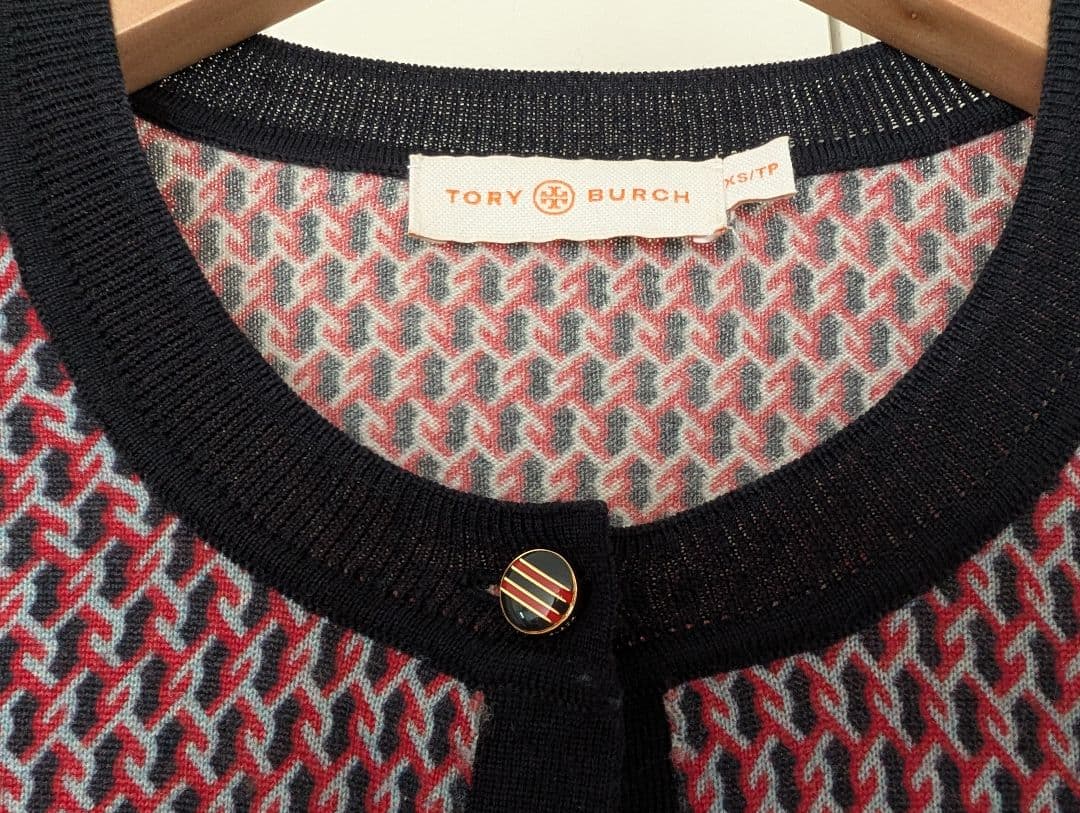 TORY BURCH 幾何学模様 ニットカーディガン