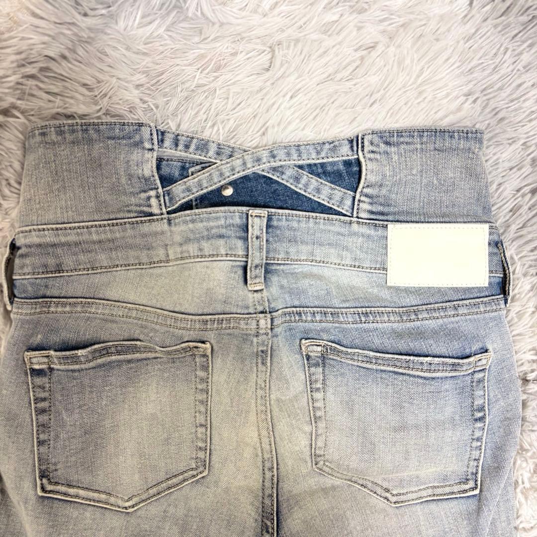 GYDA ハイウエストBACKクロスフレアパンツ