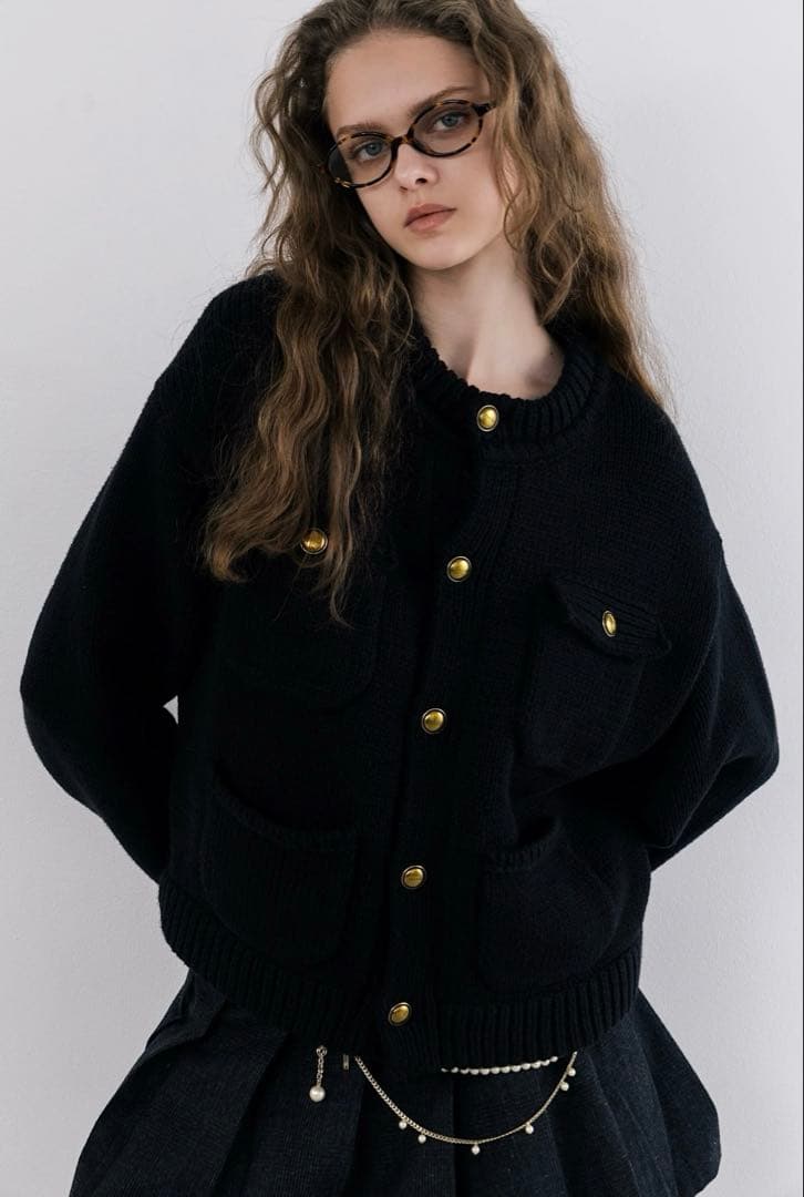THE TOÉ Residenz Knit Cardigan black