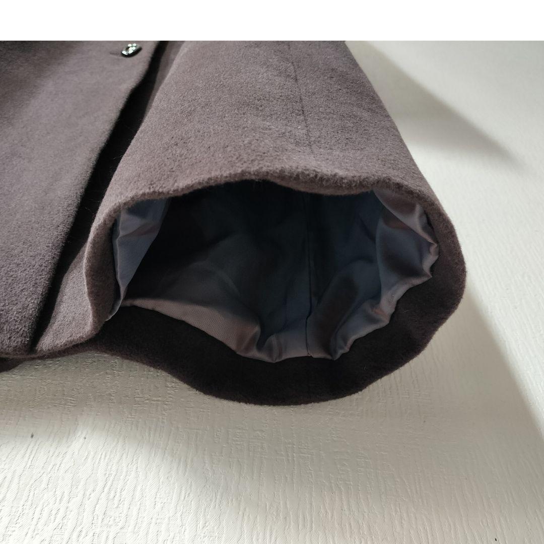 【美品】アンゴラ65% フォックスファー ロングコート 11AR 焦茶