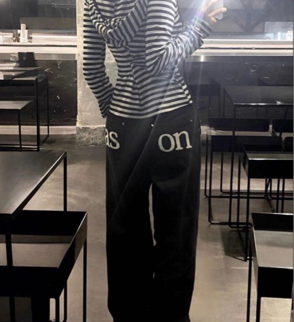韓国ASON as''on ブラック デニムパンツ　M