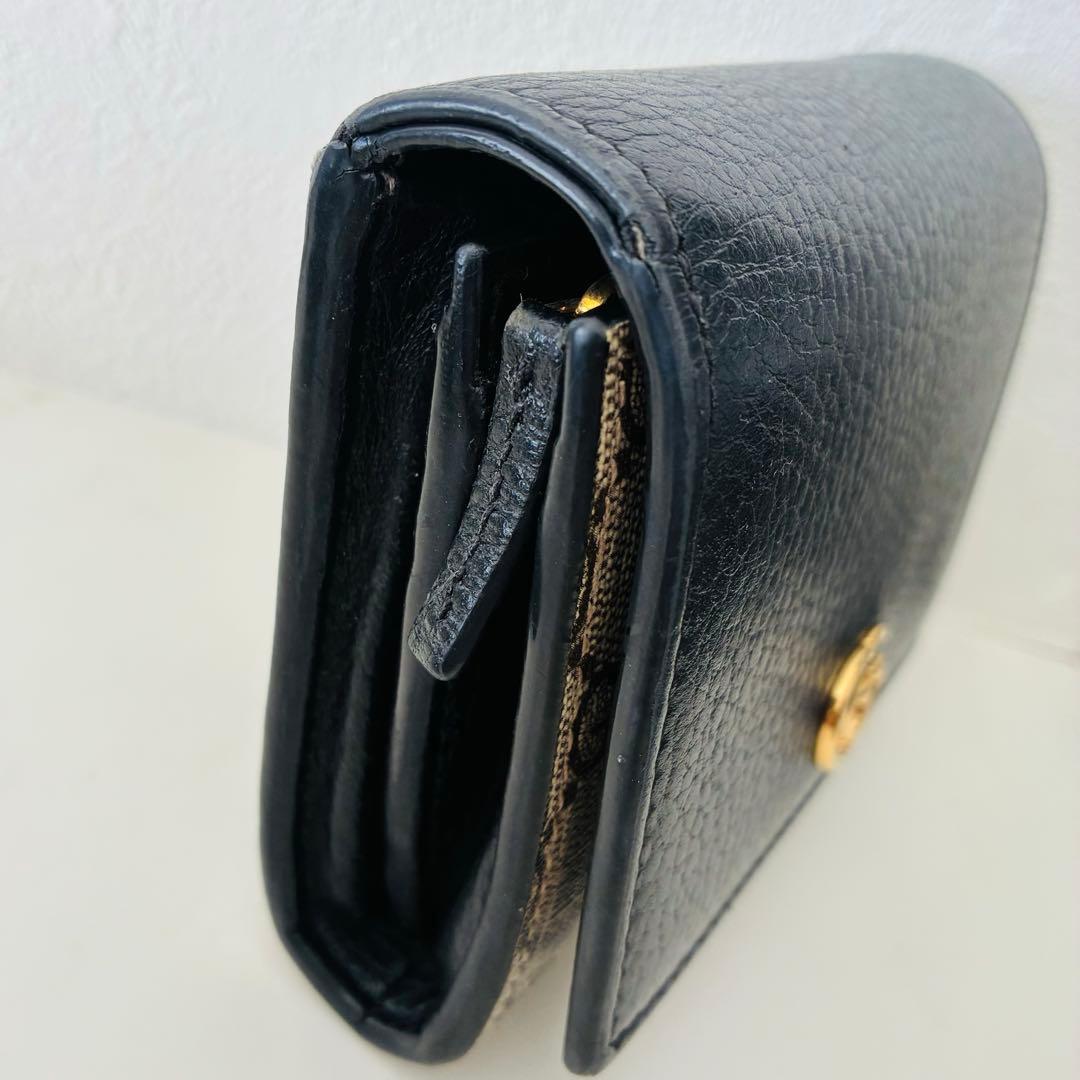 GUCCI 二つ折り財布 ブラック/ベージュ