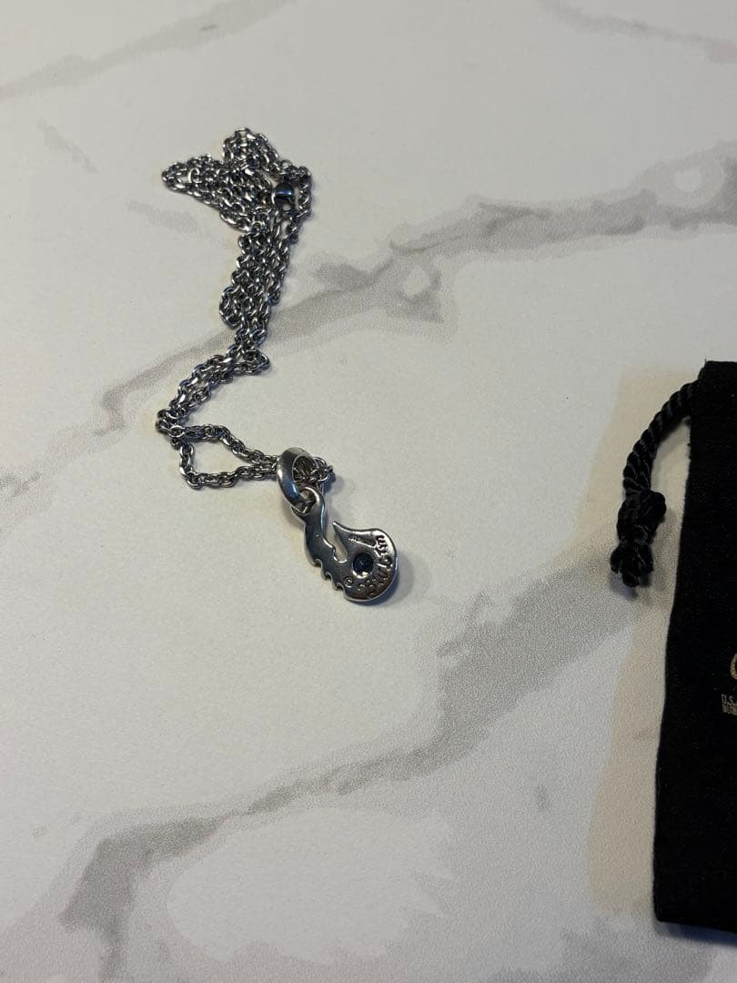 美品BILL WALL LEATHER ストーン付きシルバー ネックレス
