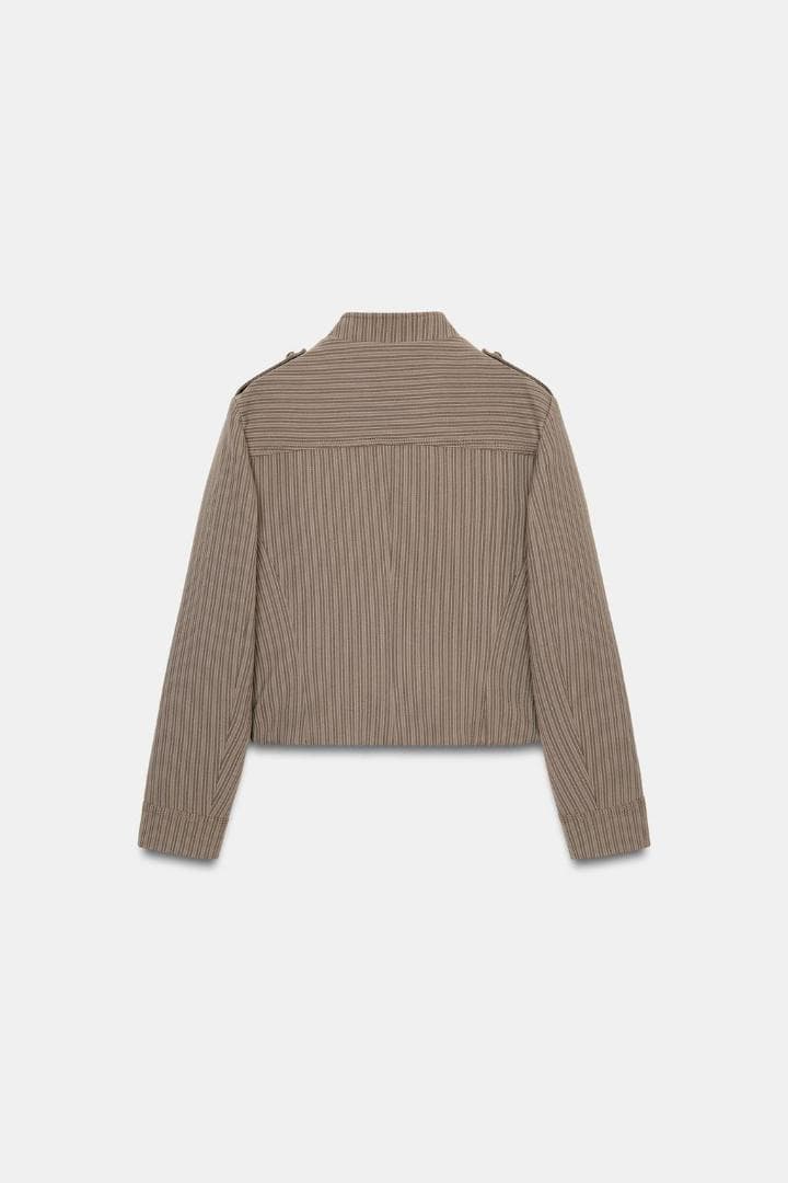 完売品 ZARA ストライプ柄フィットブレザー S ナポレオン