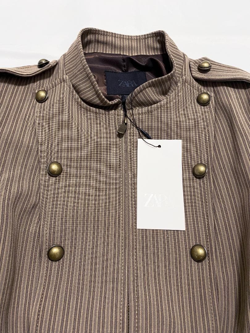 完売品 ZARA ストライプ柄フィットブレザー S ナポレオン