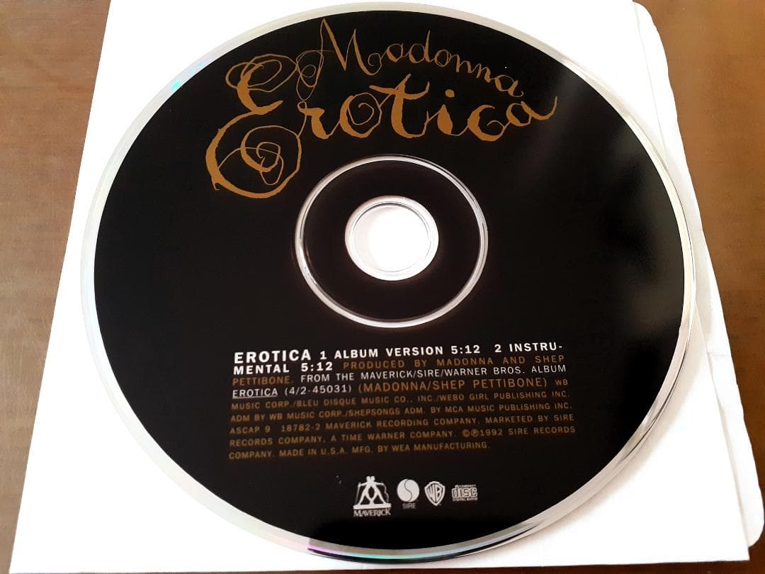 美盤　紙ジャケ仕様　マドンナ　Erotica　US盤 オリジナル CDシングル