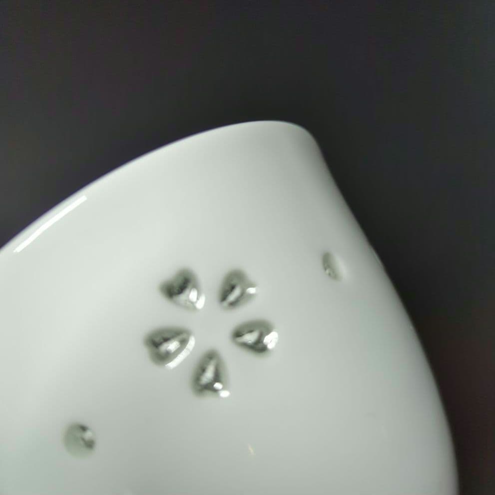 波佐見焼　丹心窯　水晶彫　茶道具　茶器　白磁湯飲み　煎茶碗　5客揃