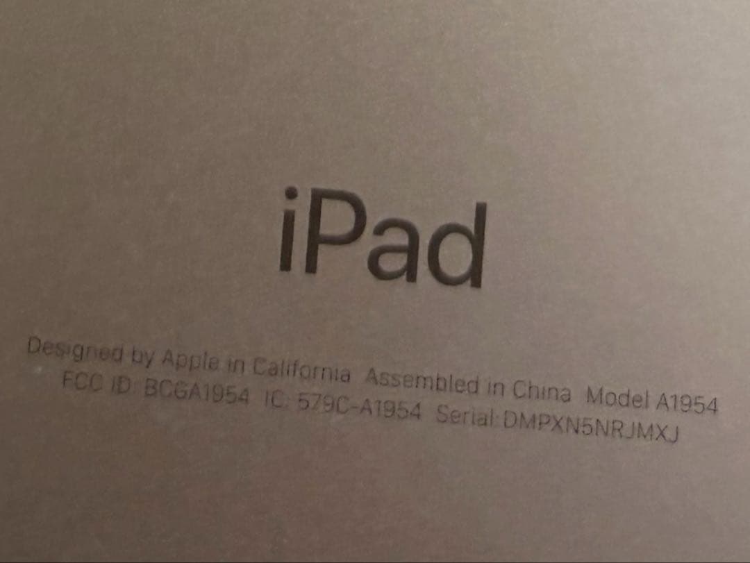 Apple iPad 本体　初期化済みSIMなし