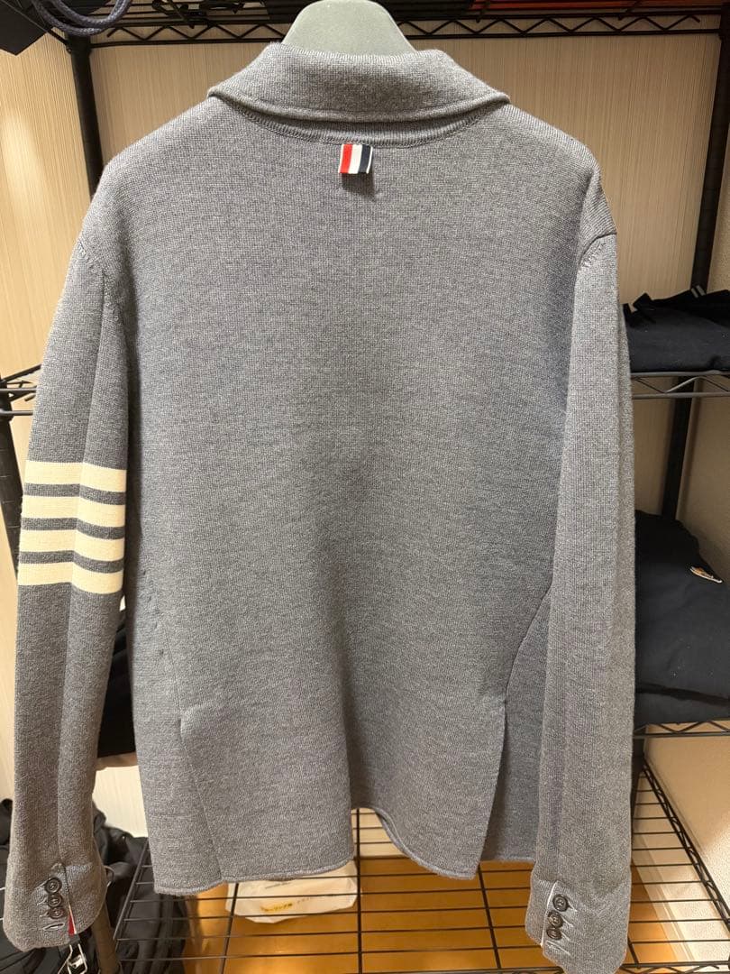 THOM BROWNE NEW YORK 4BAR ニットジャケット（グレー）